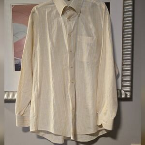 Peter Millar Men  Shirt Size Large Long Slevee 100% Cotton Botton Front